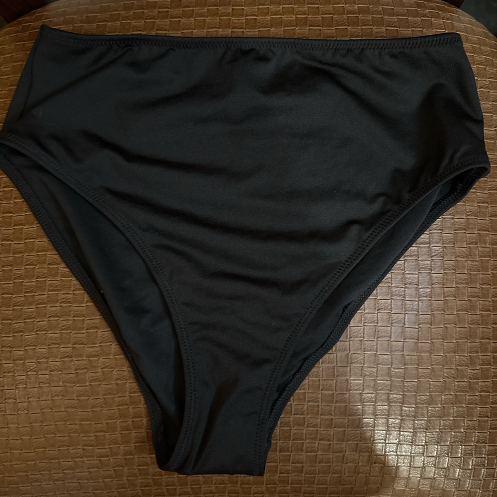 PINK Active Black High-Waist Mini Bikini Bottom